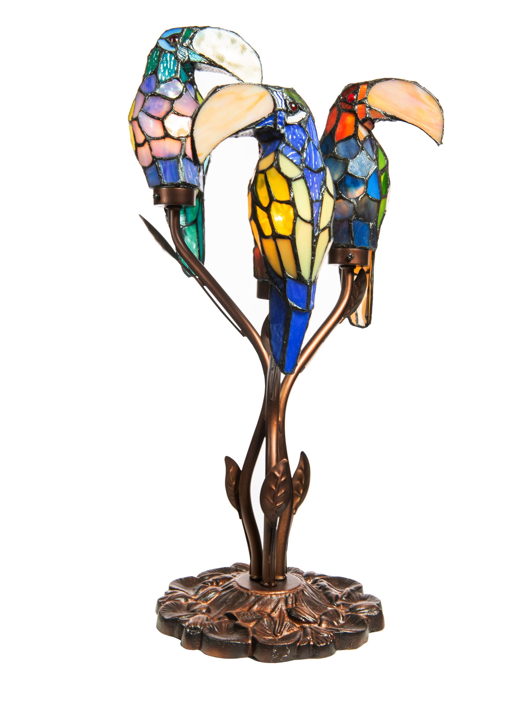 DAL ティナ Dale Tiffany TA60179 Three Parrots Table Lamp, Antique